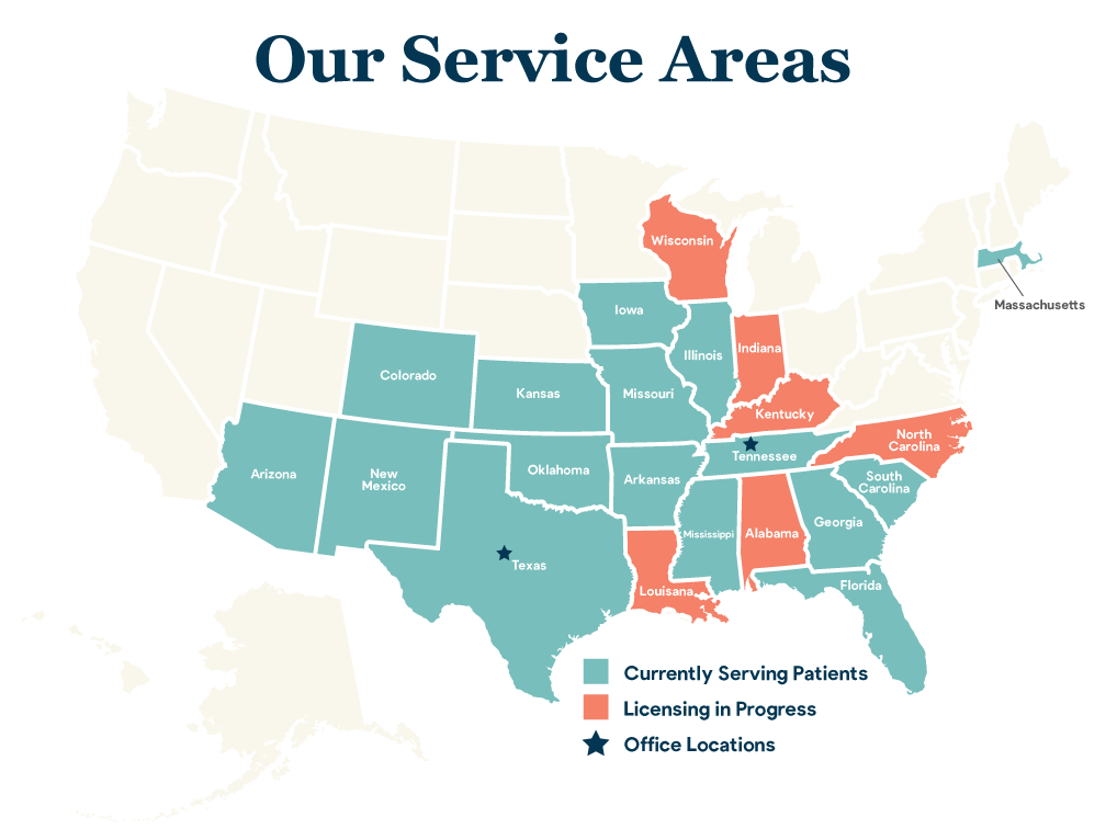 Updated service area map for clarx